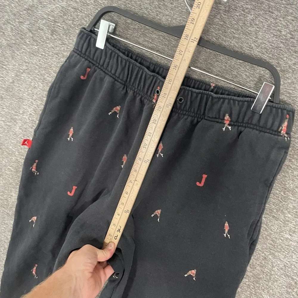 Jordan Pants Mens XL Black Fleece Sweatpants Joggers Dunk Print DH3519-010